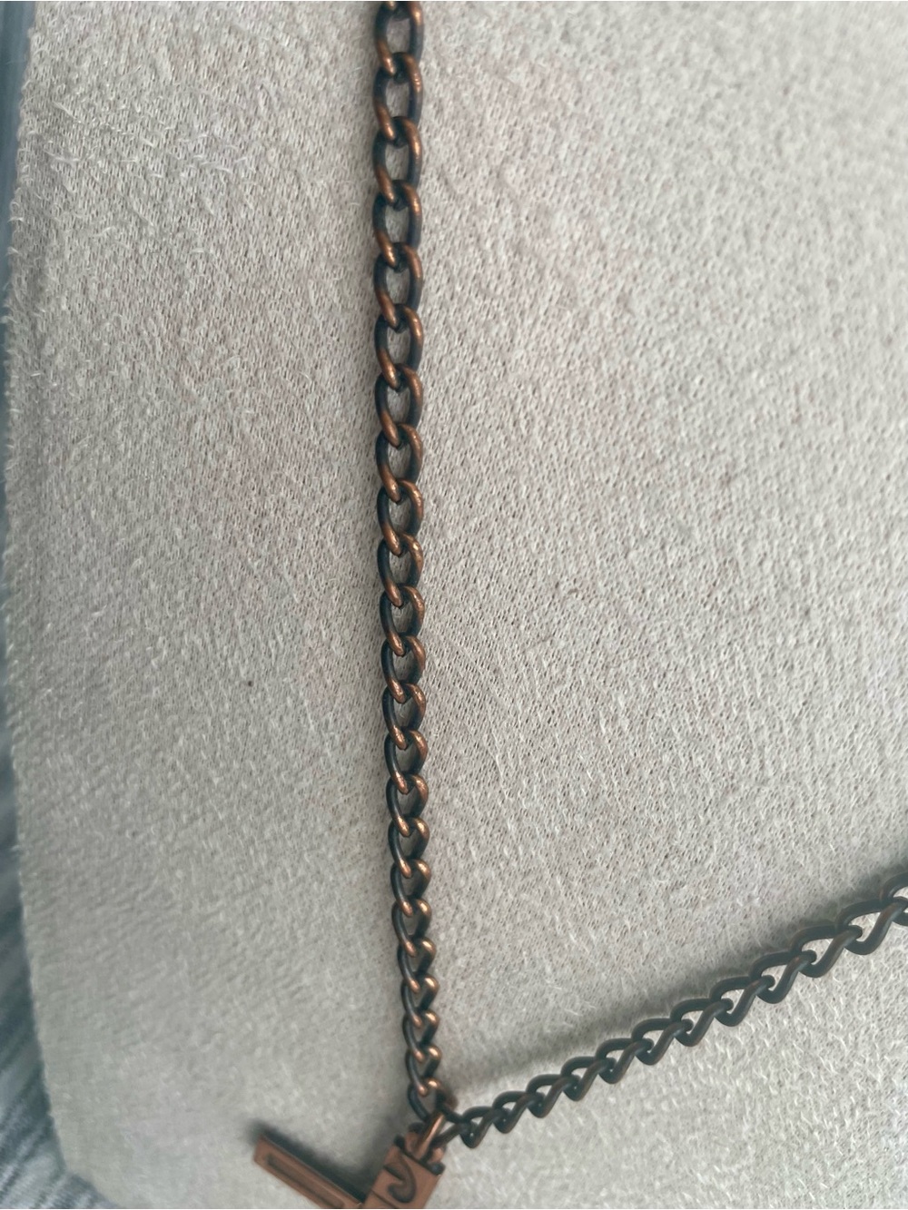 Vintage Solid Copper JESUS Cross Pendant Necklace Mid-Century Religious Rustic - Picture 4 of 9
